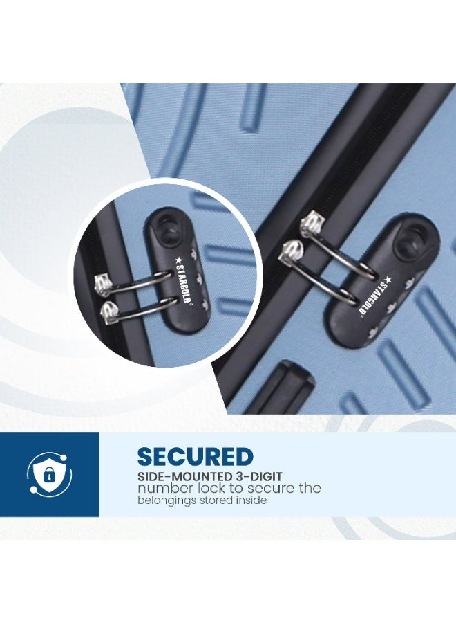 ستارجولد مجموعة أمتعة خفيفة الوزن من 3 قطع مصنوعة من مادة ABS الصلبة مع عجلات دوارة 360 درجة وقفل رقمي ومقبض من سبائك الألومنيوم - Image 5