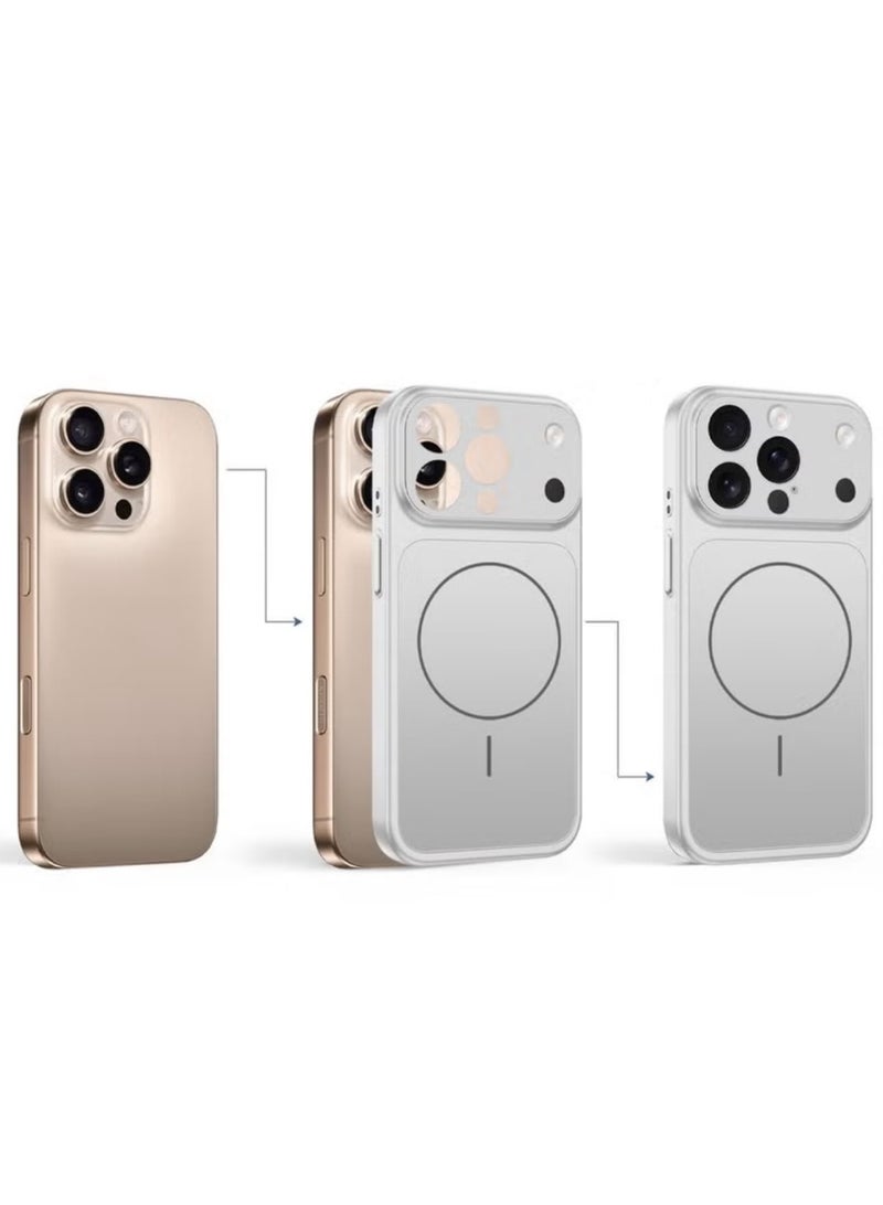 Converter Case for iPhone 16 Pro, Silver, Magnetic - Image 4