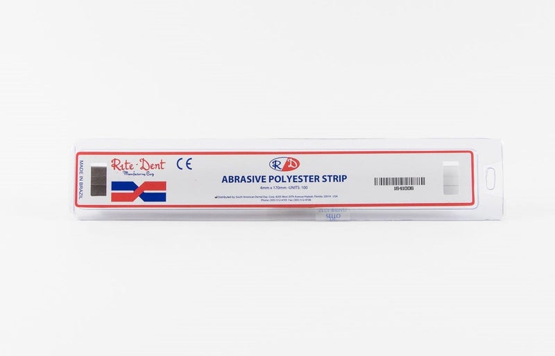 Rite Dent Plastic Polishing Strips Wide 4.0 mm Center Gaped Fine/Medium One-Side 100/Box - Image 3
