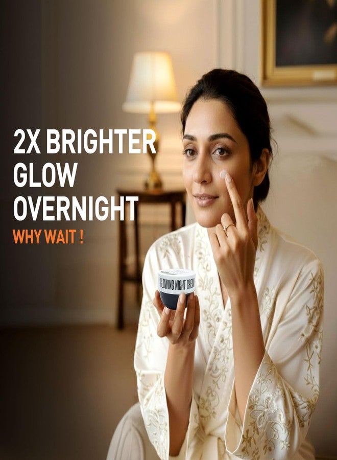 W2 Glowing Night Cream - Mulberry | Brightening & Hydrating Night Moisturizer | Reduces Pigmentation, Uneven Skin Tone, Repairs Overnight | For Men and Women - 80gm - Image 5