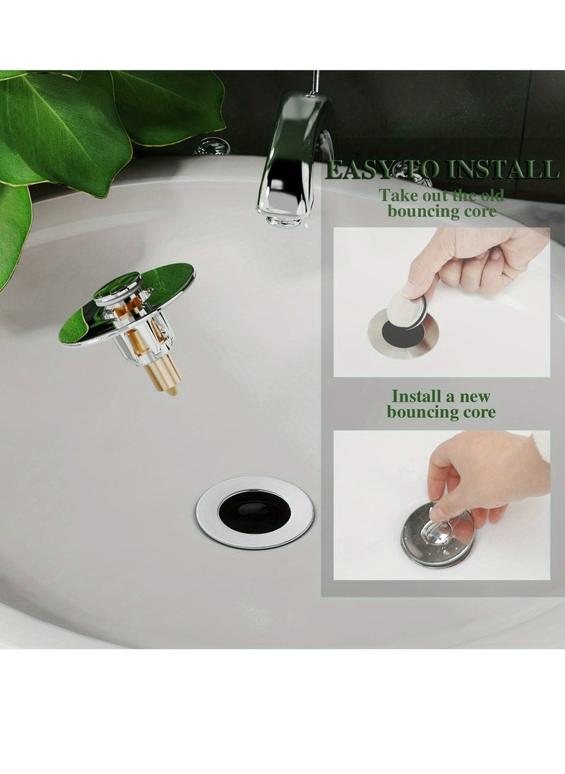 Generic - 1-Pack Face Wash Basin Sewer, Bouncing Core, Washing Hands, Face Basin, Pool, Table Basin, Copper Core, Press-type Bouncing Core, Universal Leakage Plug - Image 1