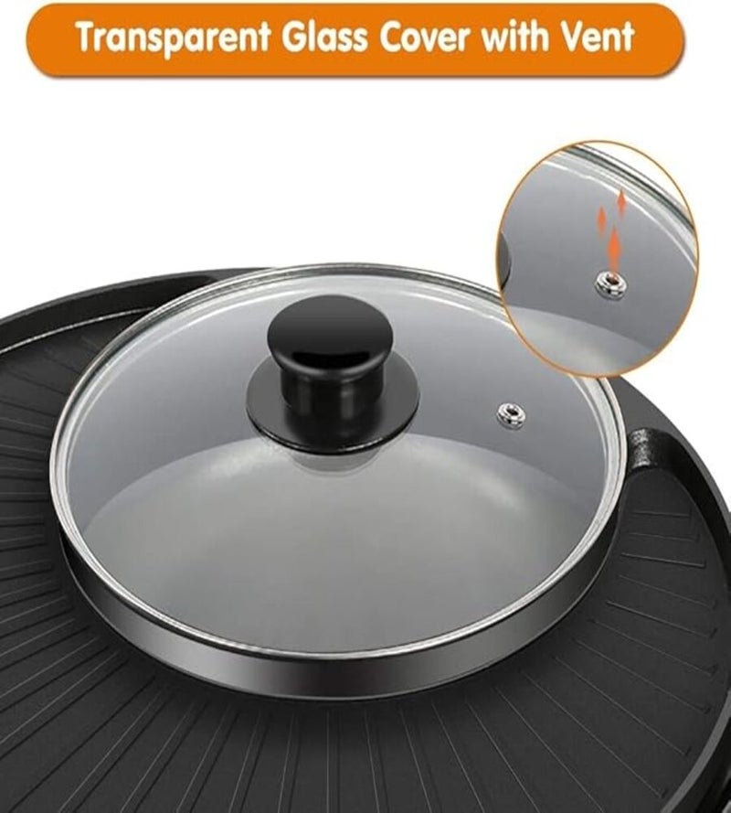Dessini Regina KC034 2-In-1 Electric Hot Pot And BBQ Grill With Tempered Glass Lid Black - Image 5