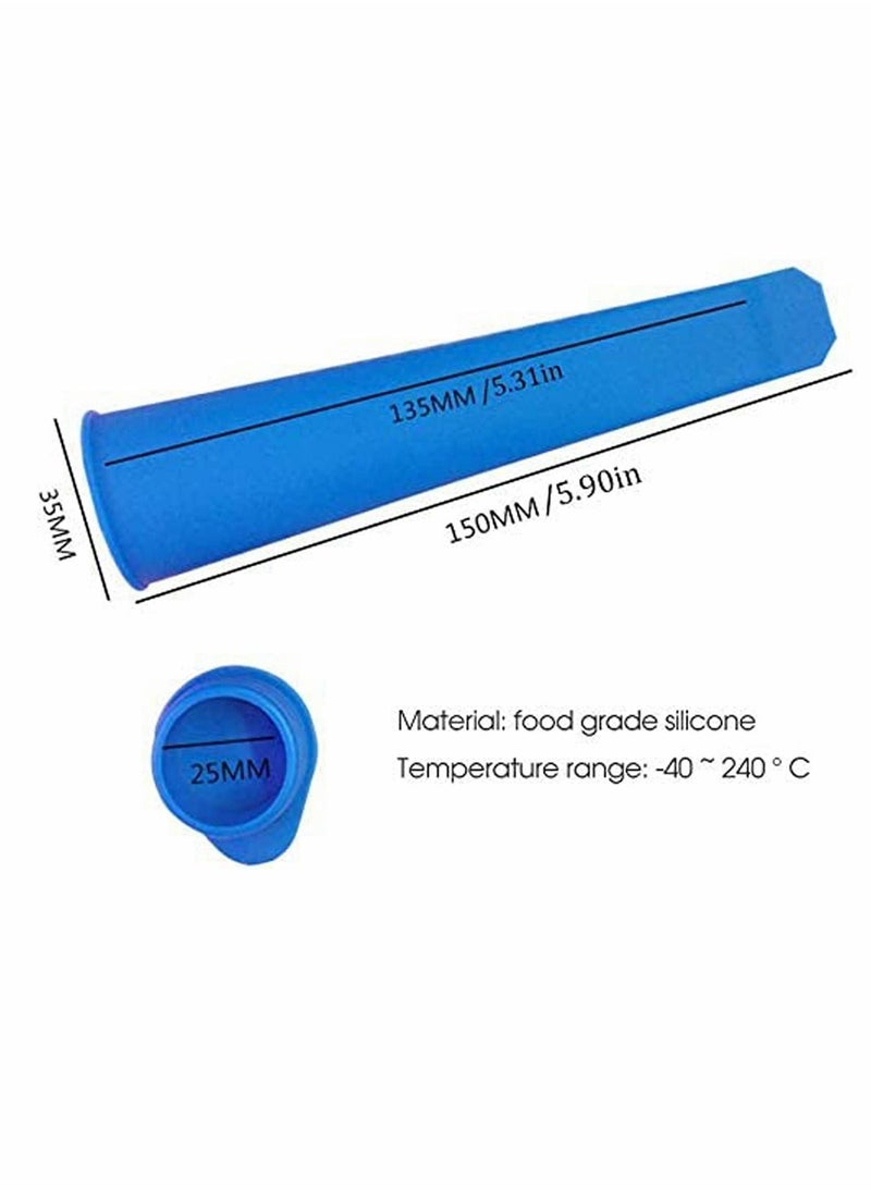 NIBEMINENT - Ice Pop Molds Set, 6 Pcs Multi Colors Food Grade Silicone Popsicle with Lids DIY BPA Free Freezer Cream Moulds for Women Men Kids Lolly Maker - Image 1