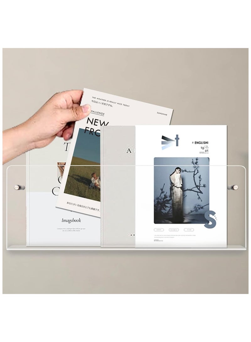 TPGP 3PACK Acrylic Brochure Holder Wall Mount Clear Hanging Magazine Rack Bookshelf Comic Display Stand Floating Storage Organizer for Living Room, Office, Waiting Room - Image 4