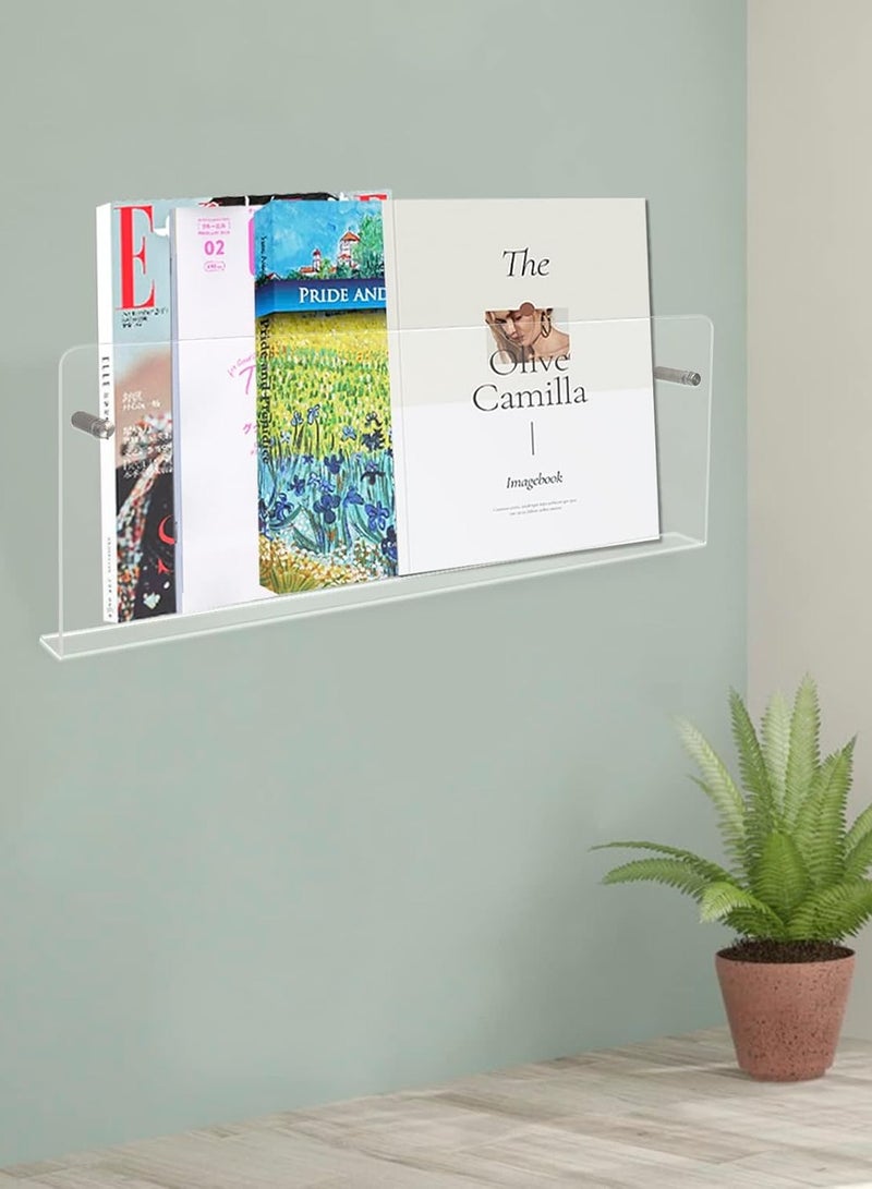 TPGP 3PACK Acrylic Brochure Holder Wall Mount Clear Hanging Magazine Rack Bookshelf Comic Display Stand Floating Storage Organizer for Living Room, Office, Waiting Room - Image 3