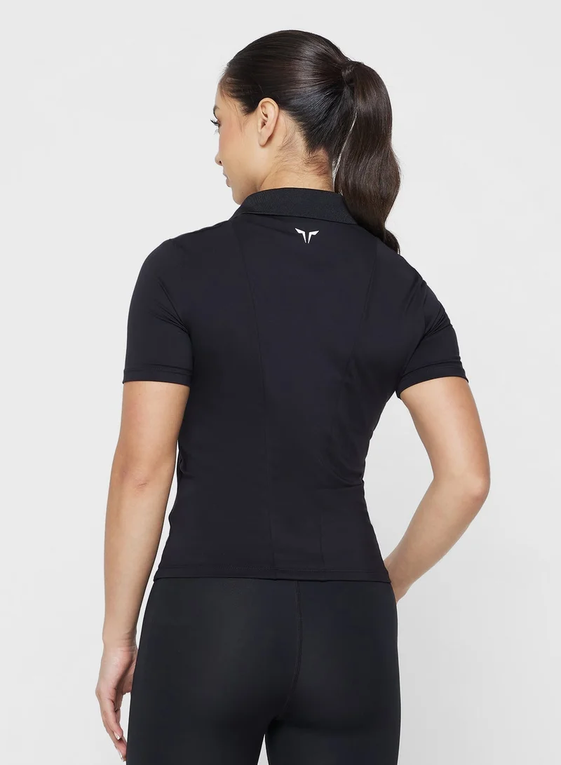 SQUATWOLF Zip Up Polo T-Shirt