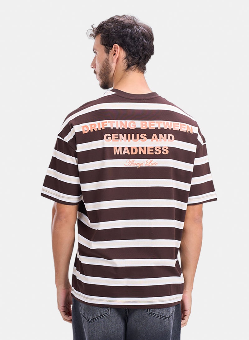 bowline Brown striped t-shirt printed - Image 2