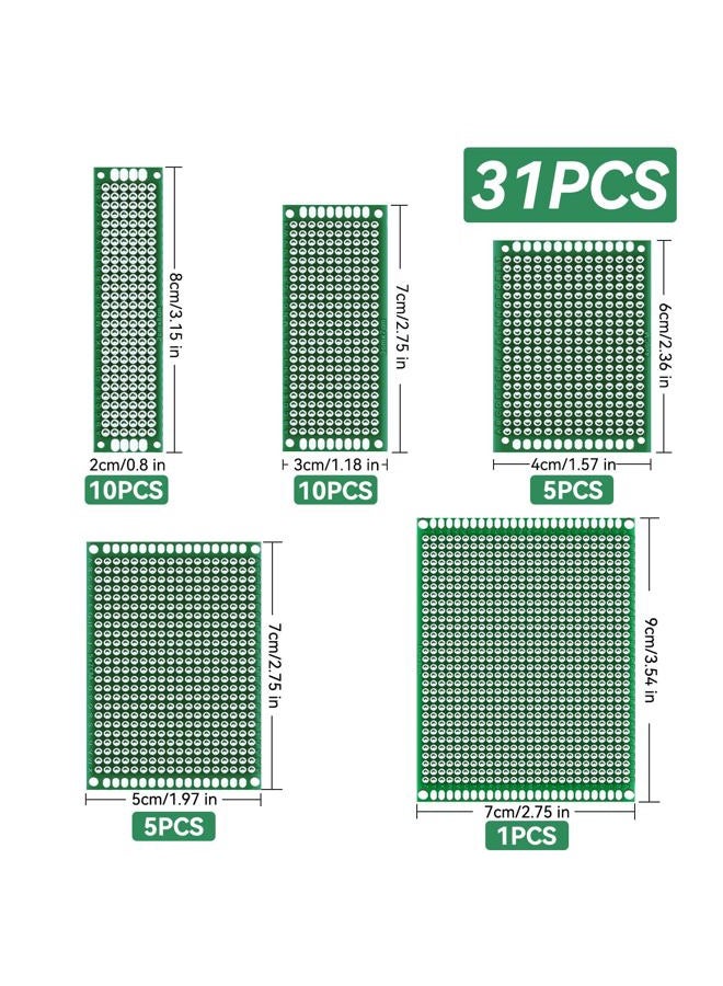 Smraza 104pcs Double Sided PCB Board Kit, Prototype Boards for DIY Soldering and Electronic Project Circuit Boards Compatible with Arduino Kits, 30PCS 40 Pin 2.54mm Male and Female Header Connector - Image 3