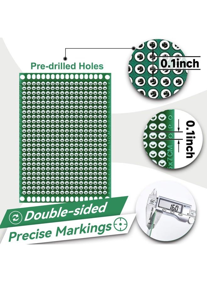 Smraza 104pcs Double Sided PCB Board Kit, Prototype Boards for DIY Soldering and Electronic Project Circuit Boards Compatible with Arduino Kits, 30PCS 40 Pin 2.54mm Male and Female Header Connector - Image 4