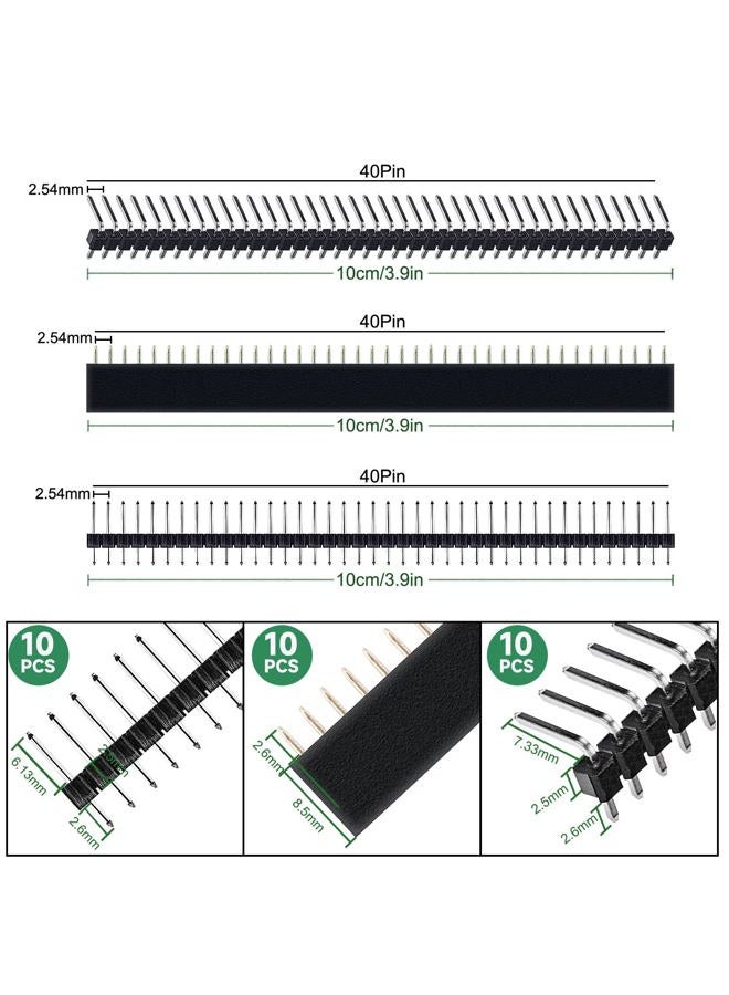 Smraza 104pcs Double Sided PCB Board Kit, Prototype Boards for DIY Soldering and Electronic Project Circuit Boards Compatible with Arduino Kits, 30PCS 40 Pin 2.54mm Male and Female Header Connector - Image 5