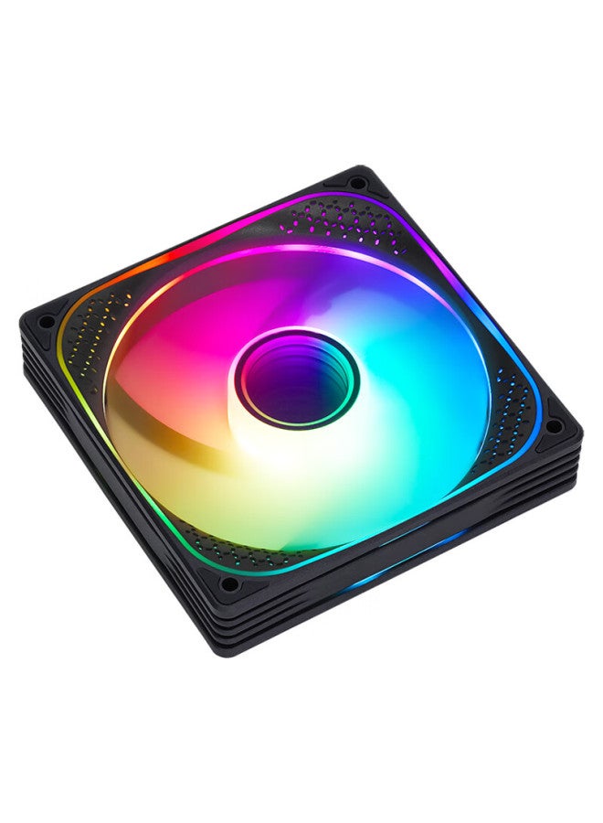 Sama Jingjie 1st Generation Jingye Black 12cm Case Fan, Argb Infinite Mirror Light, 5v3p Light Synchronization, Small 4p-pwm Speed Adjustment, Hydraulic Bearing, Standard Shock-absorbing Pad - Image 1