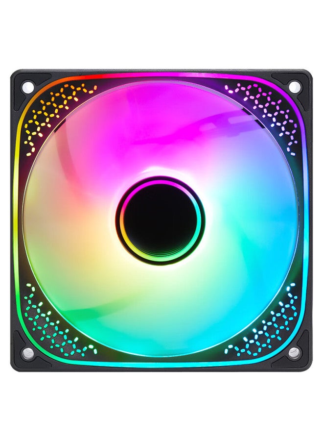 Sama Jingjie 1st Generation Jingye Black 12cm Case Fan, Argb Infinite Mirror Light, 5v3p Light Synchronization, Small 4p-pwm Speed Adjustment, Hydraulic Bearing, Standard Shock-absorbing Pad - Image 2