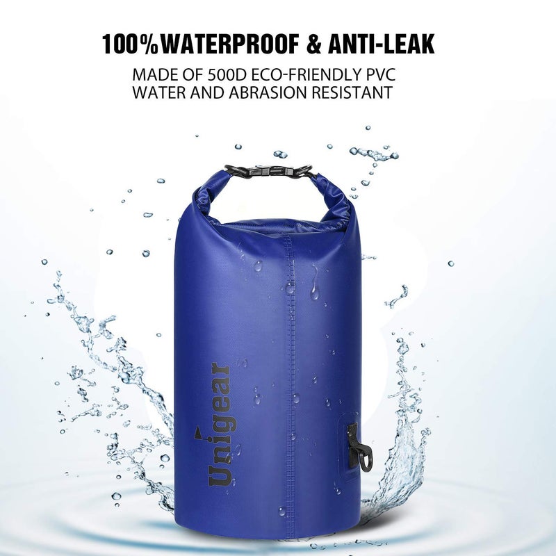 Unigear Dry Bag Waterproof, Floating and Lightweight Bags for Kayaking, Boating, Fishing, Swimming and Camping with Waterproof Phone Case (Blue, 2L) - Image 3
