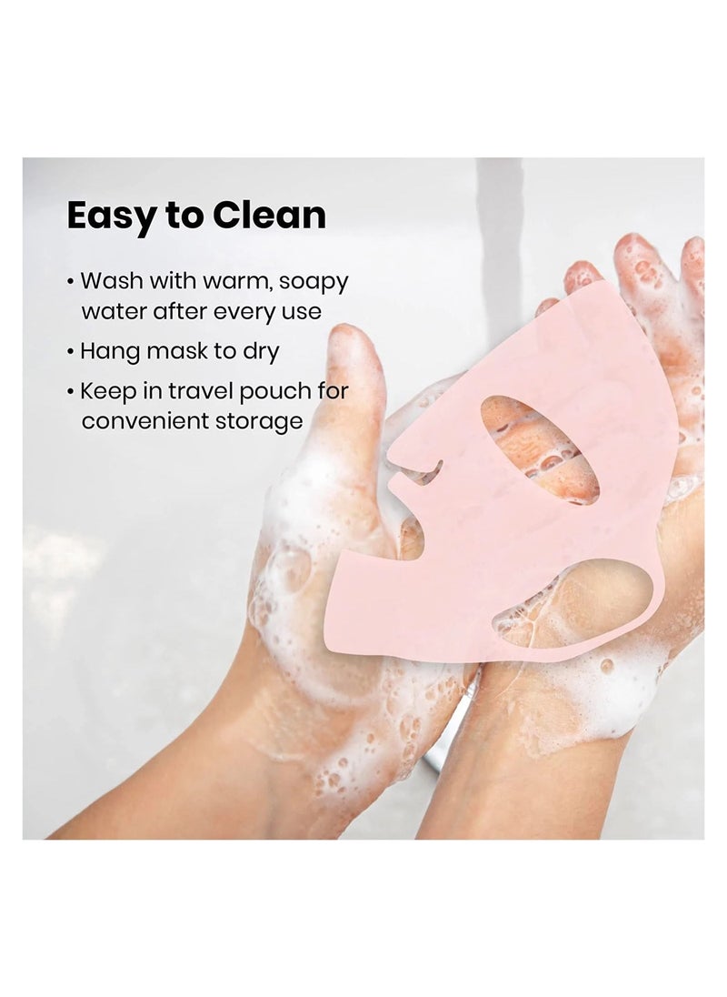 stayve SILICONE FACE MASK MOISTURIZING MASK SHEET FACE MASK PREVENT EVAPORATION STEAM BEAUTY TOOL REUSABLE SILICONE MASK COVER FACE  - Image 5