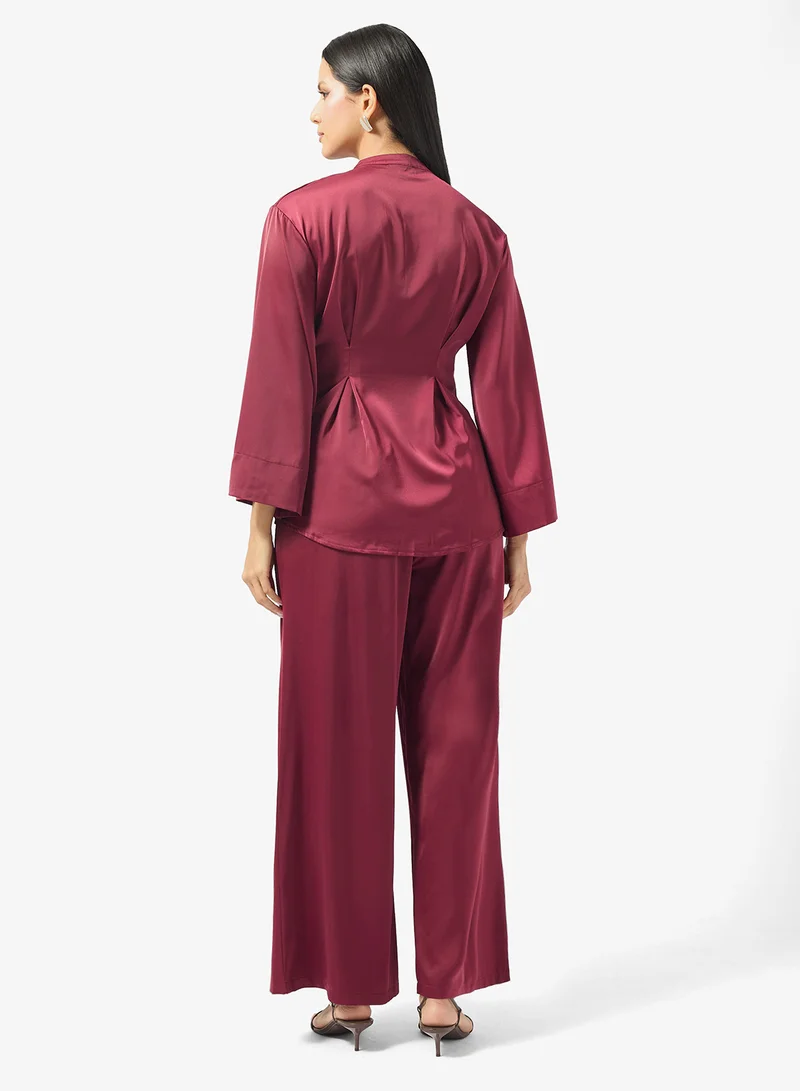خزانة Longline Peplum Top & Pant Set