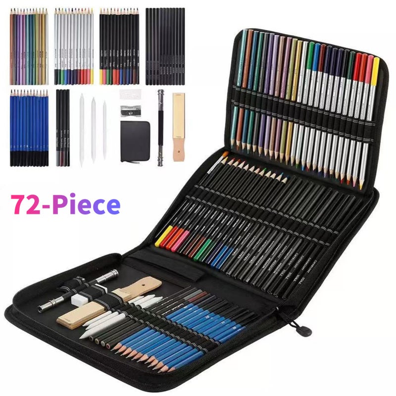 Drawing Pencils 72Pcs Professional Kit - Comfortable Ergonomic Grip Charcoal Pencils for Artists Beginners Students Home School Office Art Creation - Image 3