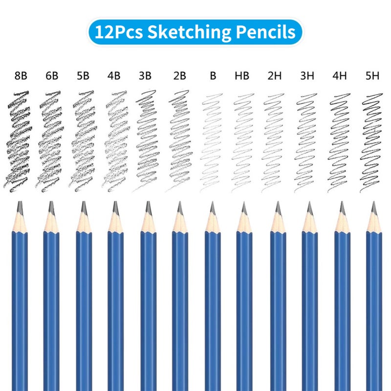 Drawing Pencils 72Pcs Professional Kit - Comfortable Ergonomic Grip Charcoal Pencils for Artists Beginners Students Home School Office Art Creation - Image 5