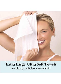 Sky Organics Sky Organics Gentle Clean Face Towels, USDA Certified Biobased Face Towel, Extra-large, Ultra-soft, Dual-textured, Single-use Towelette, Hypoallergenic, 50 clean XL towels, 1-pack  - Image 2