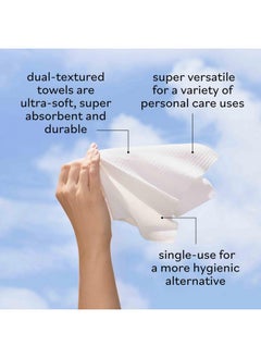 Sky Organics Sky Organics Gentle Clean Face Towels, USDA Certified Biobased Face Towel, Extra-large, Ultra-soft, Dual-textured, Single-use Towelette, Hypoallergenic, 50 clean XL towels, 1-pack  - Image 4