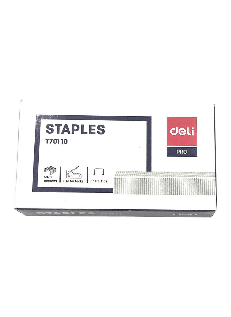 Deli Heavy-Duty Staples 53/8 Box of 1000 PCS , for Crafts Decoration , Fixing Furniture , Doors 