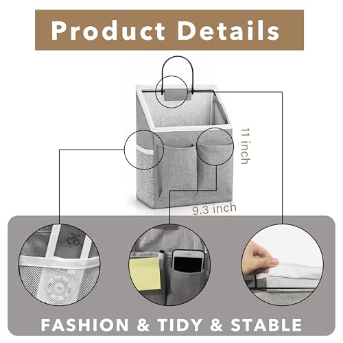 Kanrichu 1pcs Wall Hanging Storage Bag Wall Hanging Baskets for Organizing as Over the Door Organizer Wall File Organizer Rv Storage and Organization For Bedroom Office Camper GrayUpgraded - Image 3