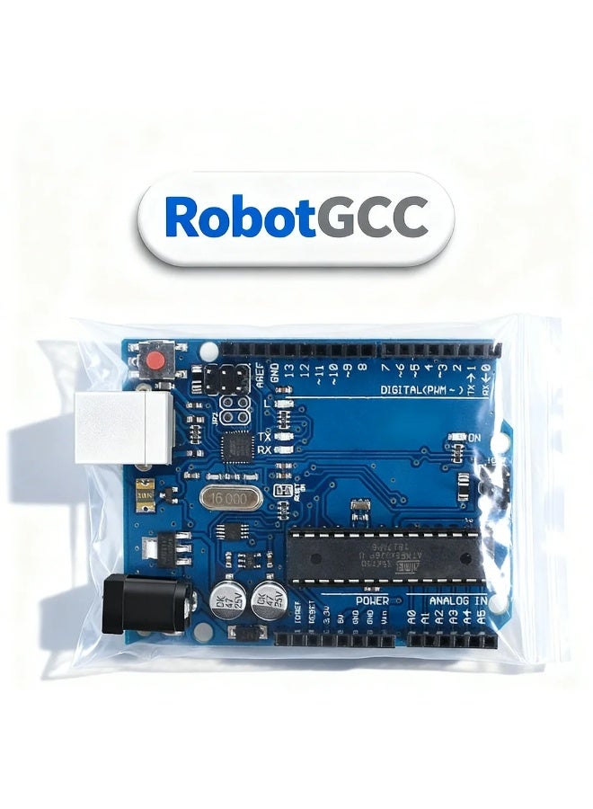 UNO R3 DIP Development Board ATmega328P Microcontroller Board with Socketed MCU for Easy Replacement, Compatible with Arduino IDE Programming, C/C++ Coding Platform, USB Interface + DC Power Input, Digital and Analog I/O Pins, PWM Output, UART Communication, SPI and I2C Support, Breadboard Friendly Layout, Open Source Electronics Board for Robotics Projects, STEM Education Learning Kit, IoT Prototyping Development Board, Embedded System Controller for Beginners Students Engineers Makers DIY Automation Smart Devices