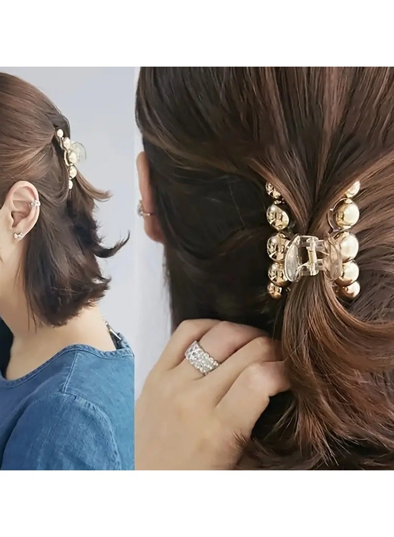 Goolsky Pearl Hair Clamps for Women - Elegant Acrylic Hair Crab Clips, Non-Slip Strong Hold for Thick or Thin Hair - Image 2