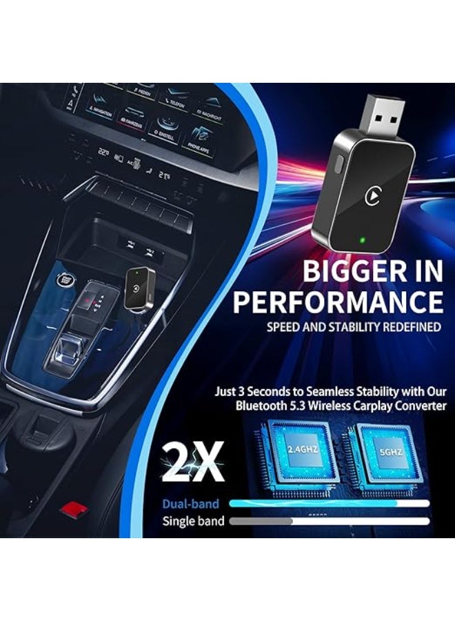 محول كار بلاي لاسلكي لأجهزة آيفون - يحول التوصيل السلكي إلى لاسلكي - دونجل ميني بتشغيل فوري مع زر إعادة ضبط - Image 4
