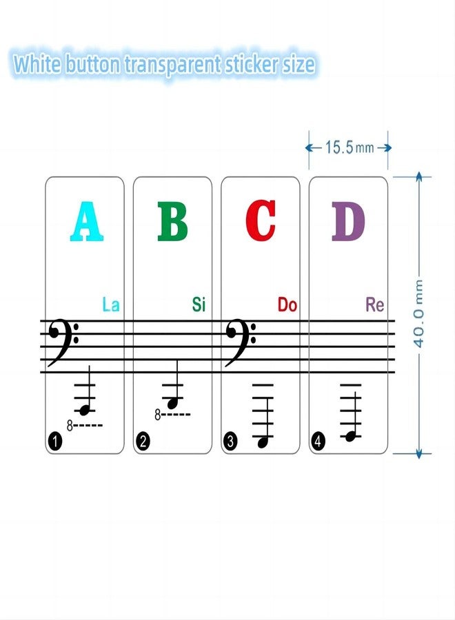 KAEZDD Keyboard Stickers for 88/61/54/49/37 Key Piano - Bold Large Letter Stickers for Learning, Removable Letters, Notes Label for Beginners and Kids, Multicolor - Image 4