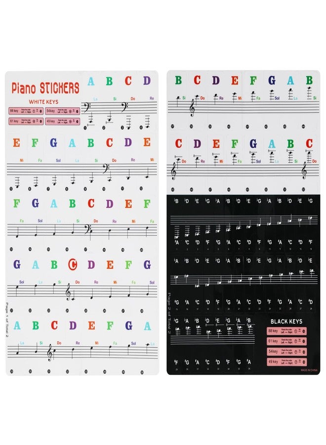 KAEZDD Keyboard Stickers for 88/61/54/49/37 Key Piano - Bold Large Letter Stickers for Learning, Removable Letters, Notes Label for Beginners and Kids, Multicolor - Image 1