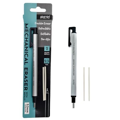 BRUSTRO Fine Art Graphite Pencil - Set of 12 (10B - 2H) with Mechanical Precision Retractable Eraser(2.3mm) | Ideal for Drawing,Sketching,Mandala,Shading,Artwork, Beginners, Artists and Professionals - Image 3