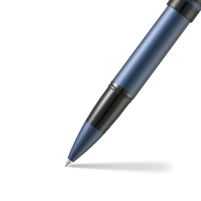 SHEAFFER قلم رولر أيقوني 9110 أزرق معدني مع حواف سوداء لامعة | قلم أزرق فاخر - Image 3