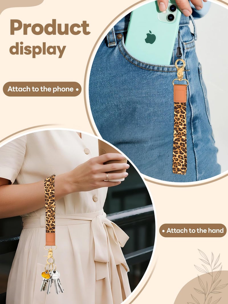 Handlein Wristlet Keychain for Women and Men, Key Chain Holder, Wrist Lanyard for Keys (Leopard) - Image 3