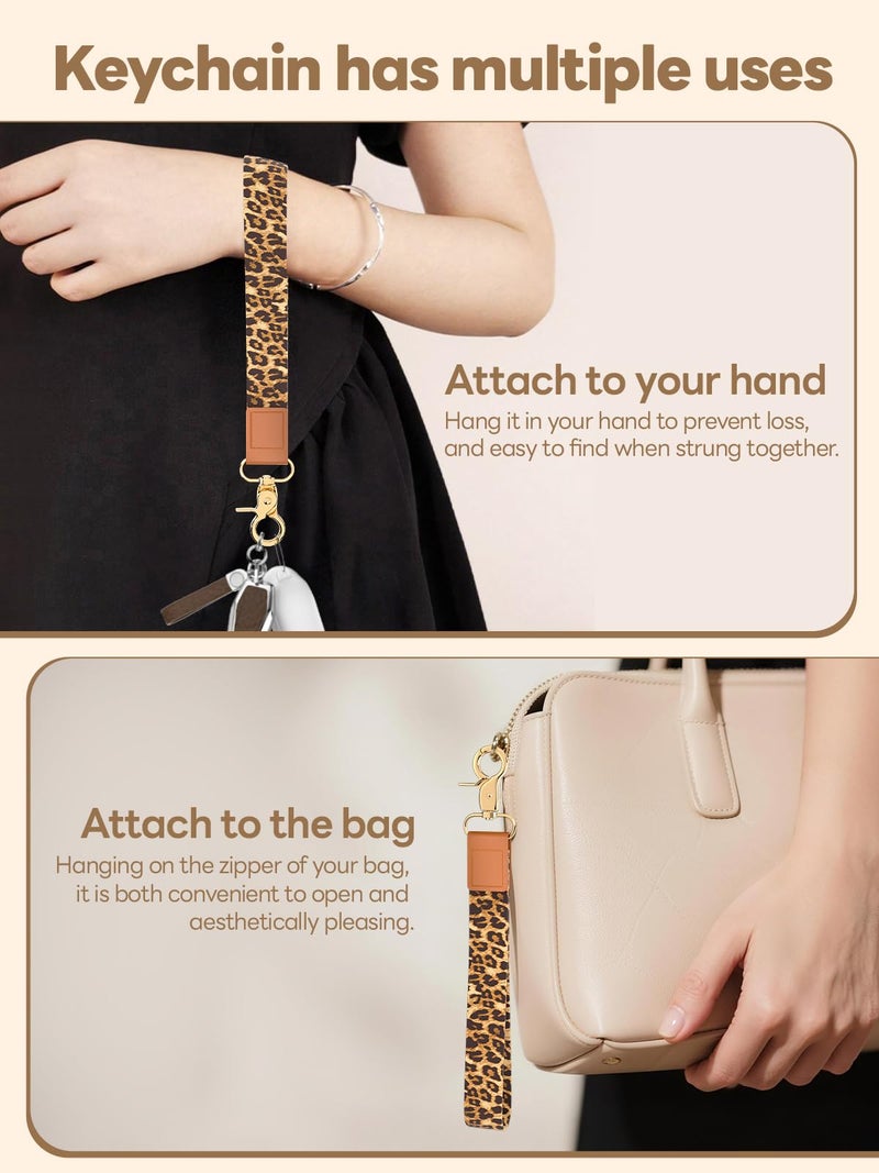 Handlein Wristlet Keychain for Women and Men, Key Chain Holder, Wrist Lanyard for Keys (Leopard) - Image 4