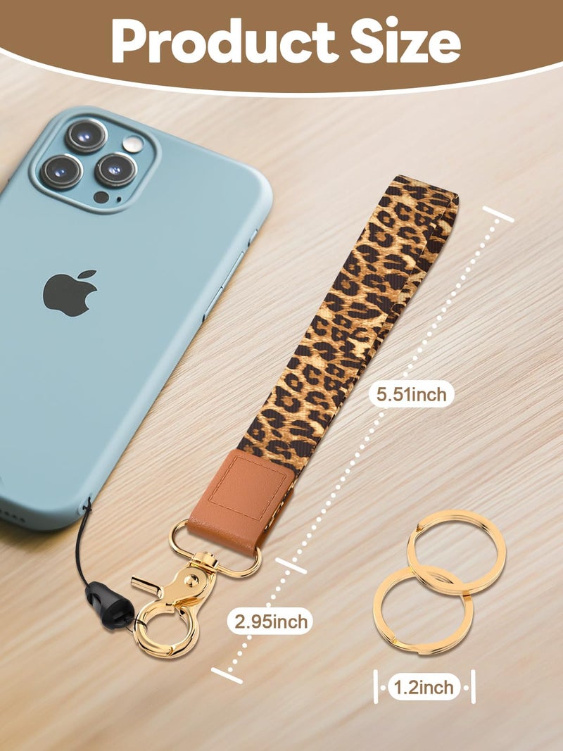 Handlein Wristlet Keychain for Women and Men, Key Chain Holder, Wrist Lanyard for Keys (Leopard) - Image 2