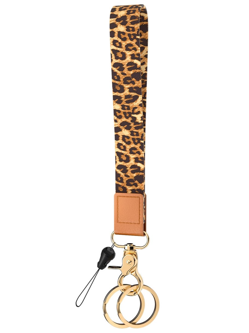 Handlein Wristlet Keychain for Women and Men, Key Chain Holder, Wrist Lanyard for Keys (Leopard) - Image 1