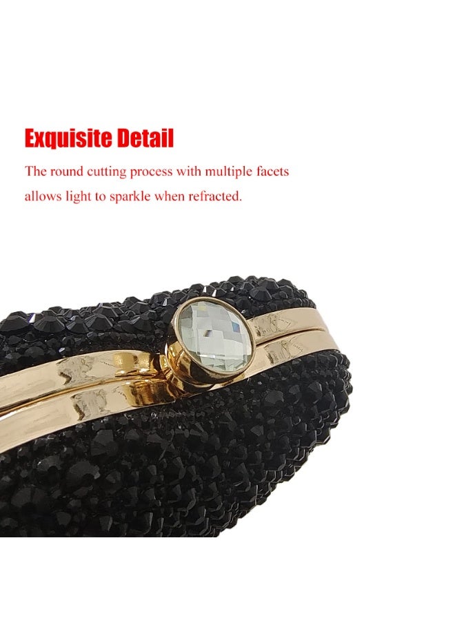 Cute Heart Shape Clutch Purse - Mini Love Heart Rhinestone Wedding Handbag Party Women Purse - Image 3