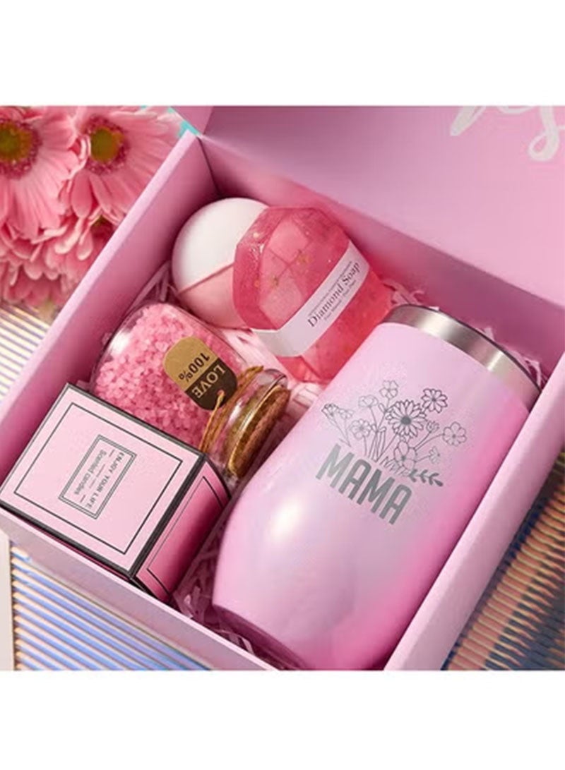 Topyich 7PCS Birthday Gift Box Set for Ladies, Relaxing Spa Gift Basket, Unique Pink Inspirational Gifts for Her  - Image 3