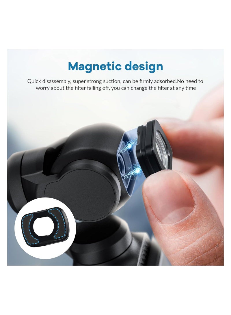 OSMO Pocket 3 Filter, Multi Coated Wide Angle Lens Fit for Dji Pocket 3 Accessories Protection Action Camera Lens, Hd Optical Correction Glass, Not Affect The Visual Effect(Magnetic Aluminum Version)  - Image 3