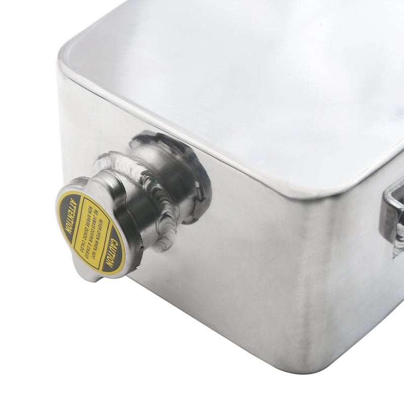 Water Coolant Overflow Expansion Tank: 2L Silver Aluminium - Extra Large Premium Durable, Pressure Balancing Peak Engine Cooling for Most Vehicles, Windscreen Washer or Intercooler Spray Use - Image 5