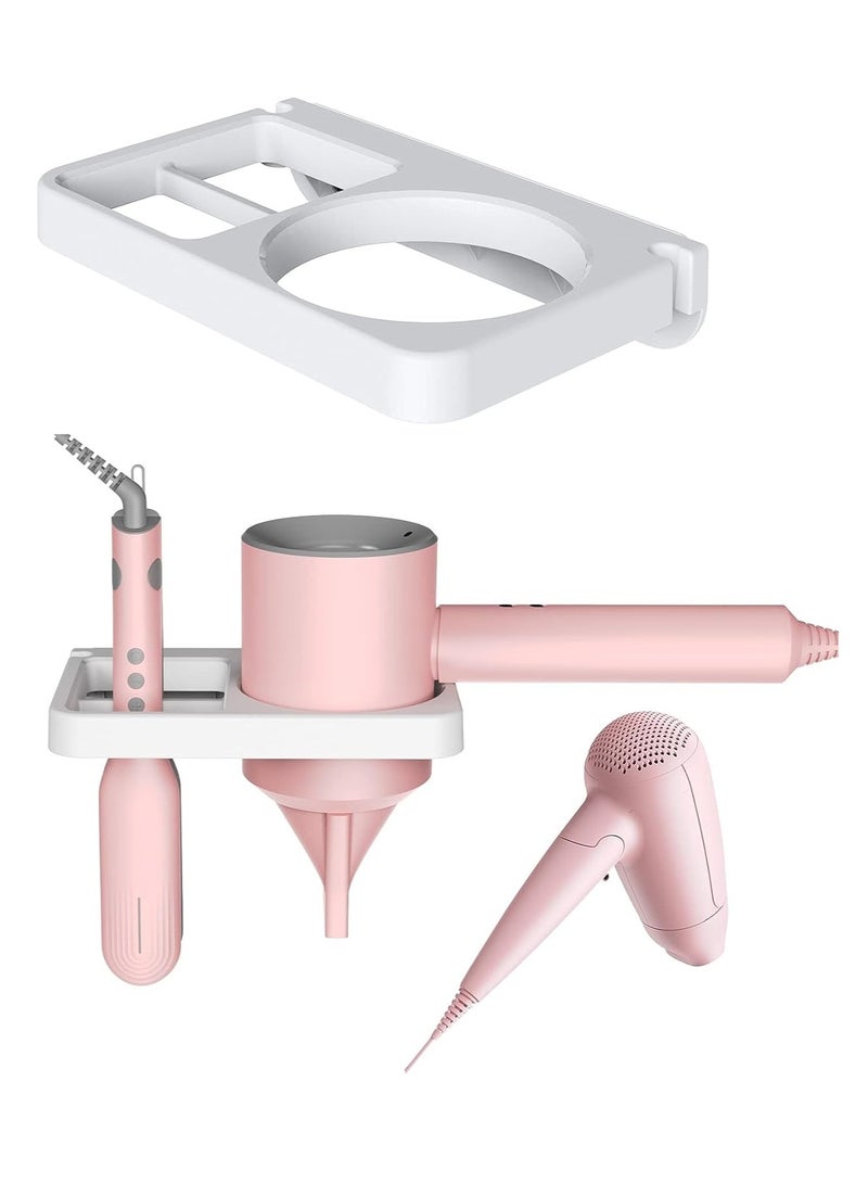 KASTWAVE حامل مجفف الشعر حامل مجفف الشعر متوافق مع حامل مكواة الشعر تركيب على الحائط لتخزين أدوات الشعر منظم حامل المملس مع فتحة إدارة الكابل المدمجة - Image 1