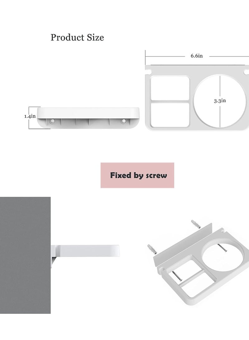 KASTWAVE حامل مجفف الشعر حامل مجفف الشعر متوافق مع حامل مكواة الشعر تركيب على الحائط لتخزين أدوات الشعر منظم حامل المملس مع فتحة إدارة الكابل المدمجة - Image 3
