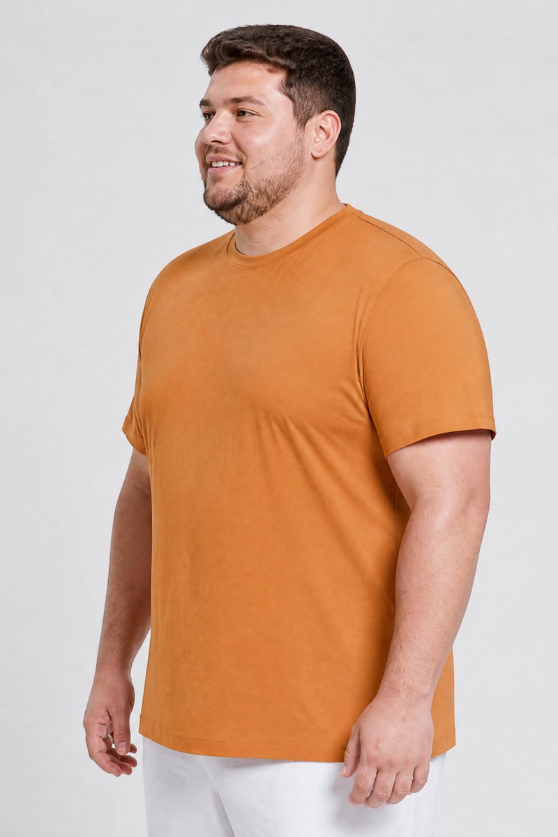 Gaiam Men Slim Fit Short Sleeve Training T-Shirt, Light Brown - Image 4