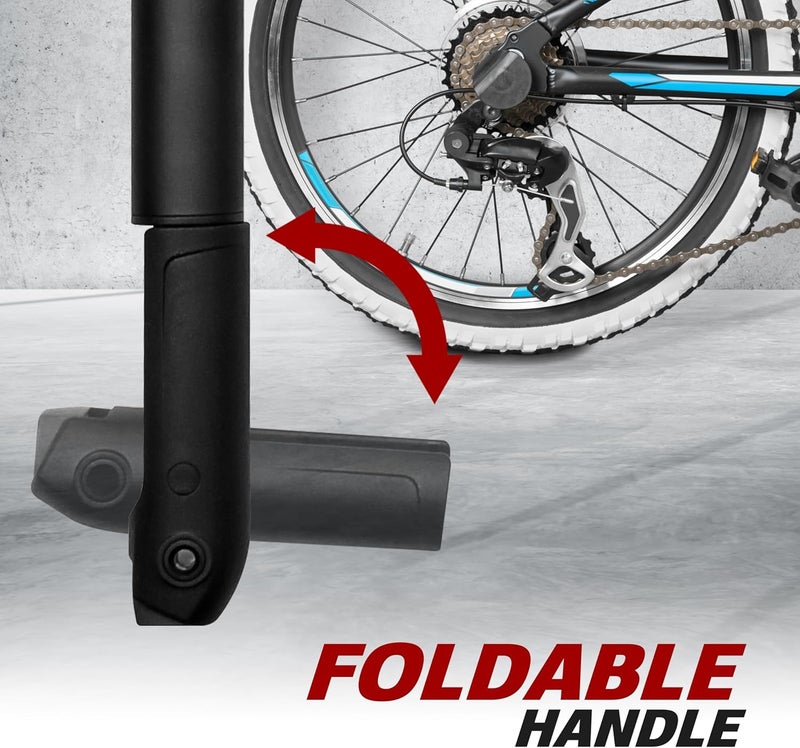 BV Mini Bike Pump Portable Frame Pump, Shock Pump for Bike Shock, Air Ball Pump Inflator with Ball Pump Needles, Mini Pump Fits Presta & Schrader- Smart Valve - Image 4