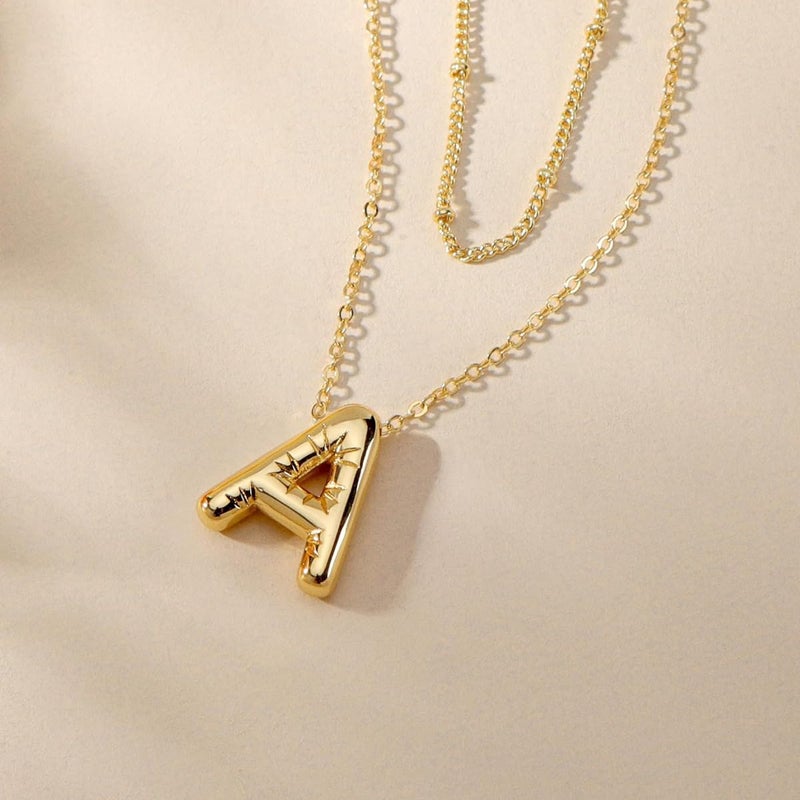 PANSHI Easter Basket Stuffers Gold Initial Necklaces Easter Gifts for Girls Women Kids Teen Girl Gifts Trendy Stuff Layered Bubble Letter Necklace Gold Jewelry Birthday Gifts A. - Image 5