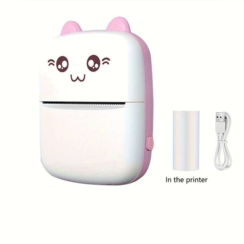 Blue Portable Mini Thermal Printer Inkless USB Rechargeable for Photo Label Travel Home Use - Image 2