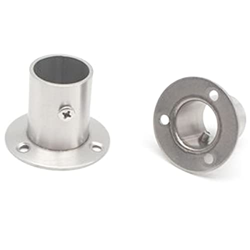 JING Stainless Steel Closet Rod Brackets Closet Shower Rod Bracket Closet Pole Sockets Flange Holder End Support Bracket for 19mm 0.75 Inch Diameter Rod (Set of 4) - Image 3