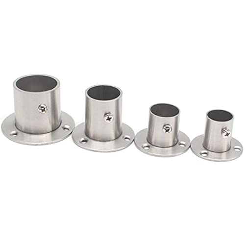 JING Stainless Steel Closet Rod Brackets Closet Shower Rod Bracket Closet Pole Sockets Flange Holder End Support Bracket for 19mm 0.75 Inch Diameter Rod (Set of 4) - Image 4