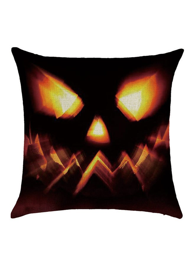 Loquat Happy  Square Pillow Cover cotton_blend Black/Yellow 