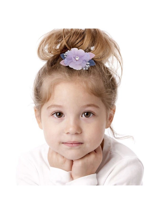 AJLTPA 6Pcs Flower Clips Set Hair Accessory for Girls, Floral Hair Bow for Baby Toddles Teen Girls Gifts (Flower Style-J) - Image 3